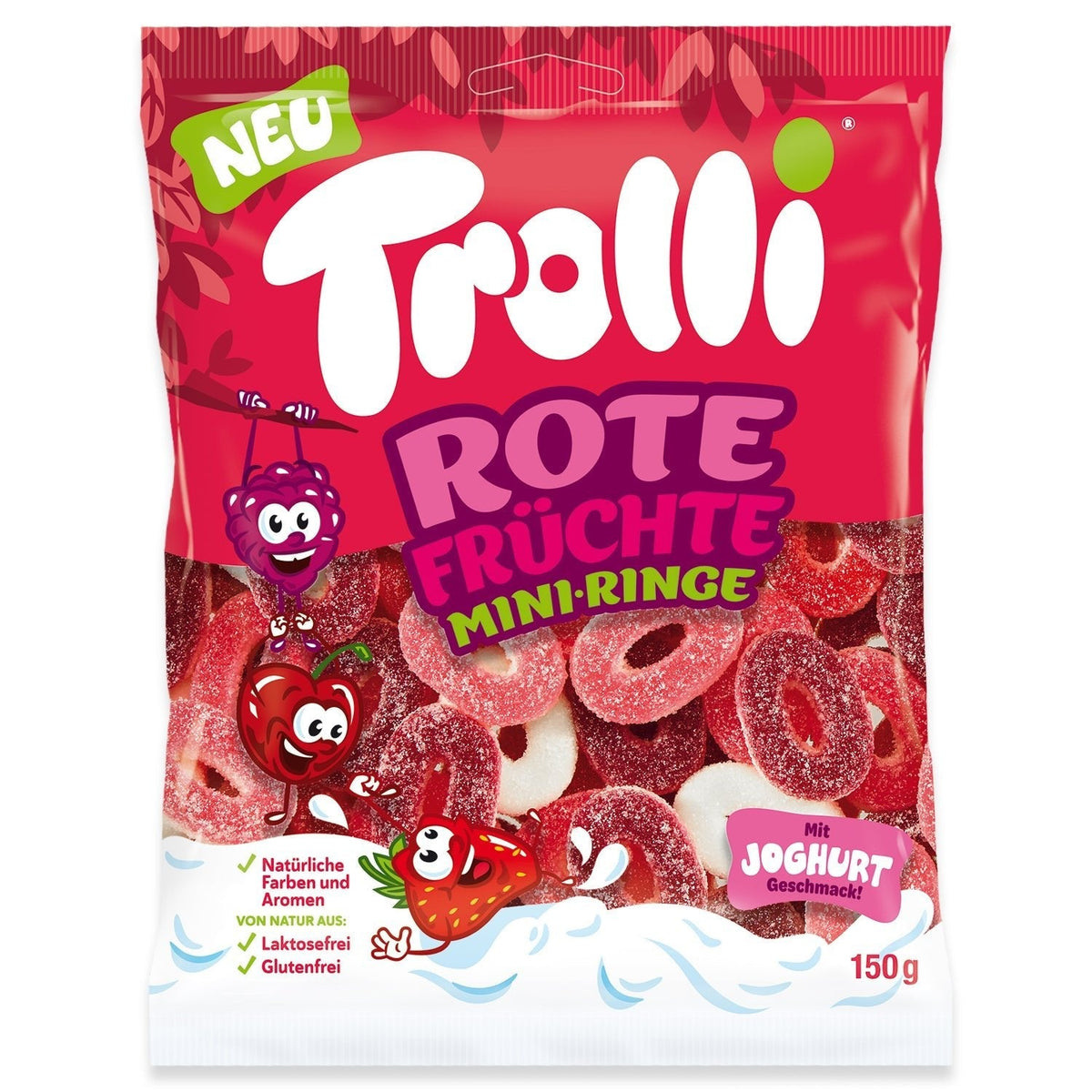 Trolli Rote Früchte Mini-Ringe 150g Fruchtgummi Rot