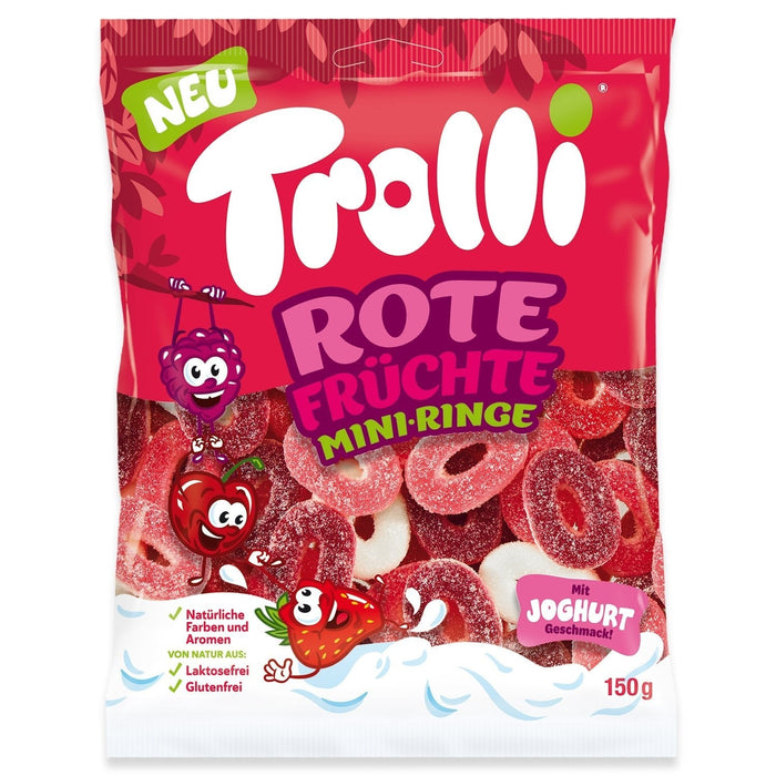 Trolli Rote Früchte Mini-Ringe 150g Fruchtgummi Rot