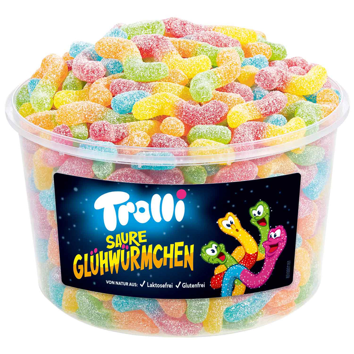 Trolli Saure Glühwürmchen 150er Fruchtgummi 1kg säuerlich gezuckert – Produktansicht