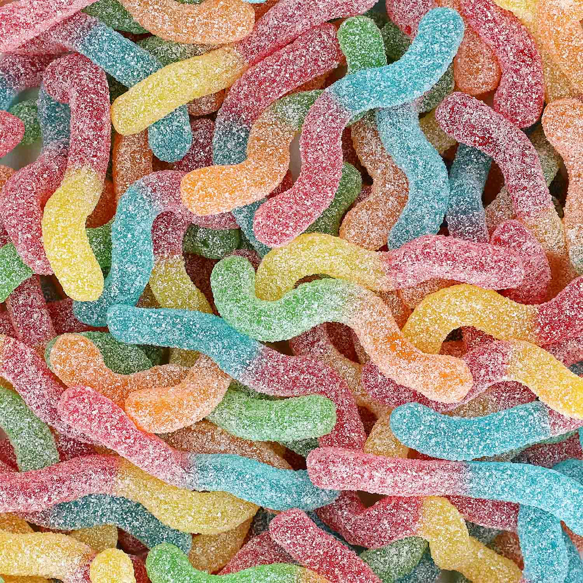 Trolli Saure Glühwürmchen 150er Fruchtgummi 1kg säuerlich gezuckert – Detailansicht