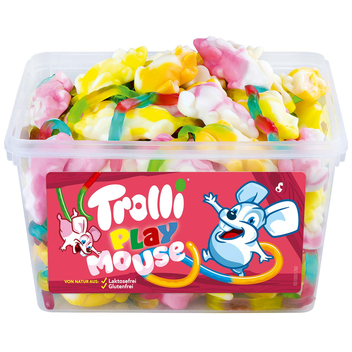Trolli Playmouse Schaumzucker Fruchtgummi mit 75 Stück, 1,2 kg – Produktansicht