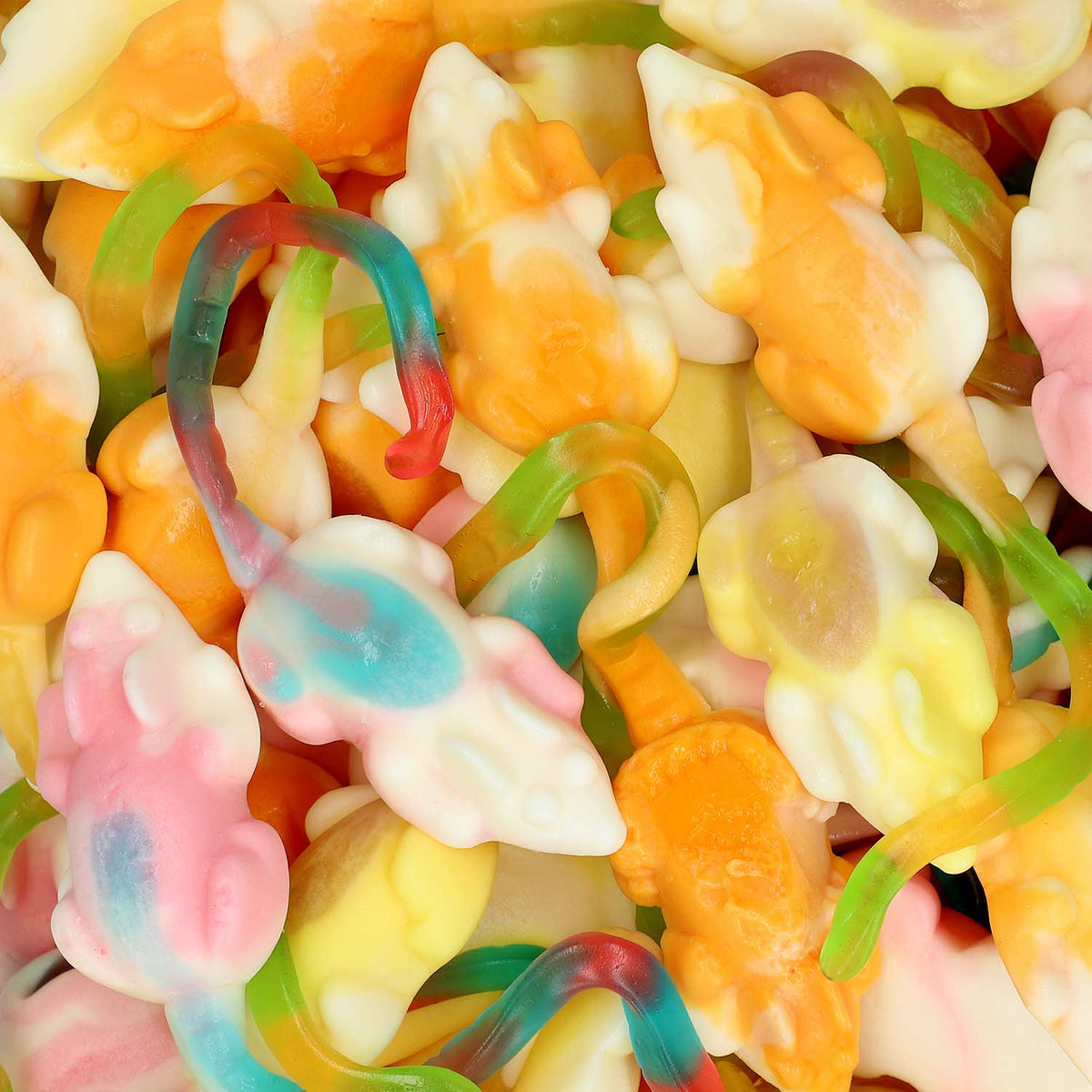 Trolli Playmouse Schaumzucker Fruchtgummi mit 75 Stück, 1,2 kg – Detailansicht