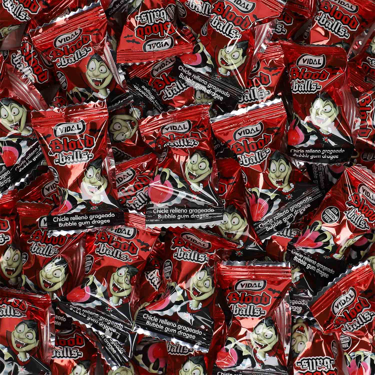 Vidal Blood Balls Kaugummidragees 200 Stück Fruchtig Zuckerfrei – Seitenansicht