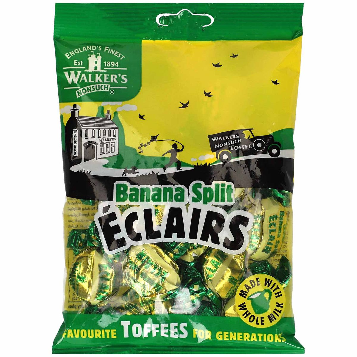 Walkers Nonsuch Banana Split Èclairs Toffees 150g Pack