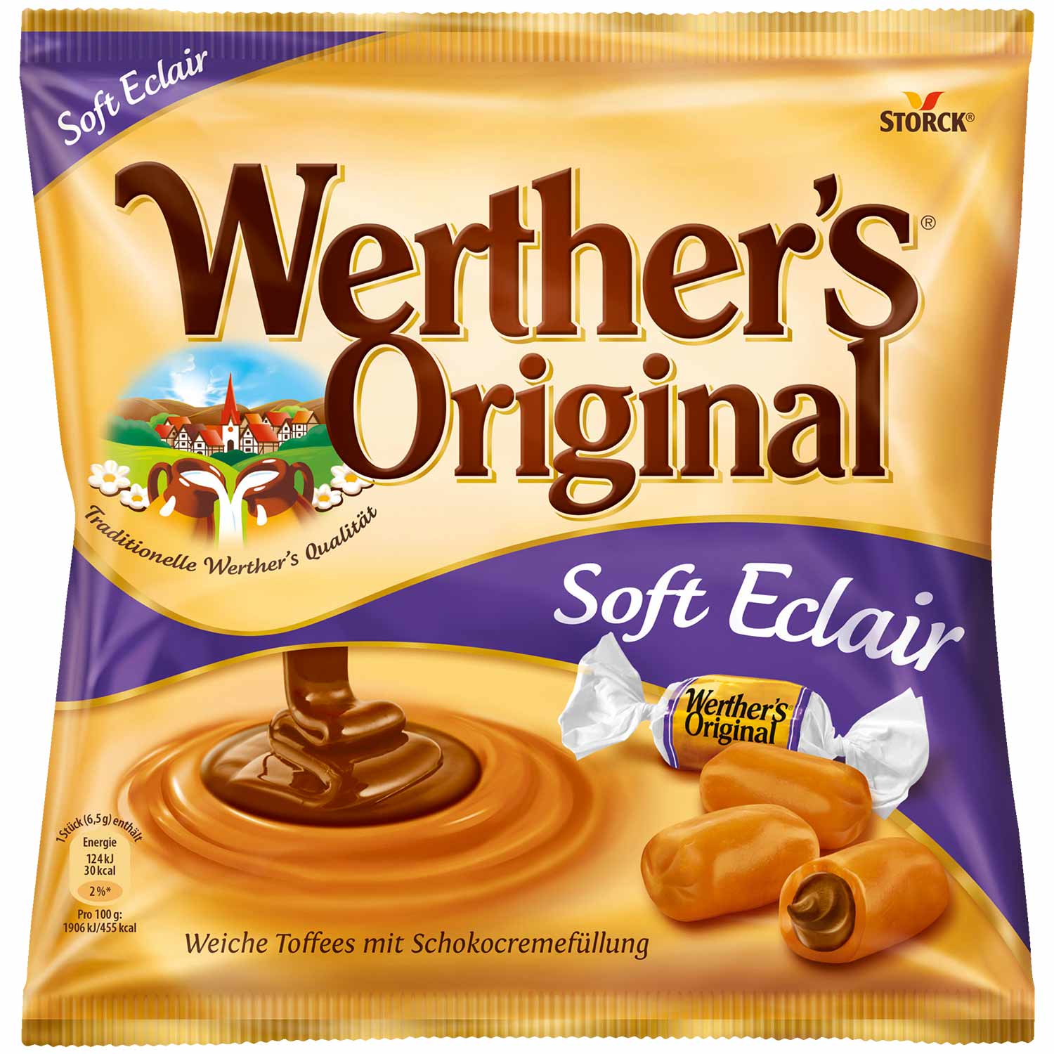 Werthers Werther's Original Soft Eclair 180g Weiche Karamellbonbons mit Schokofüllung – Produktansicht