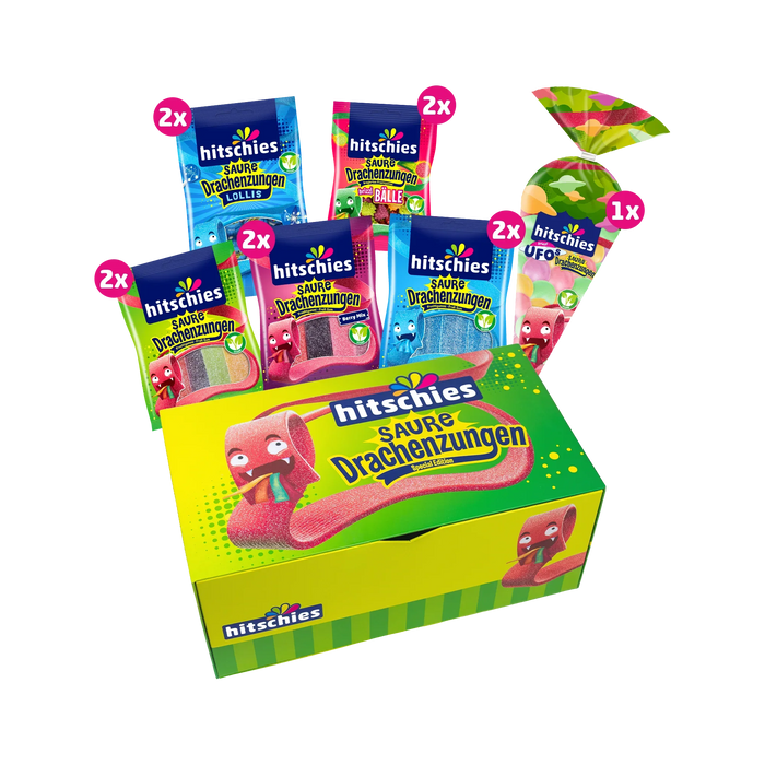 Hitschies Saure Drachenzungen Geschenkbox 1281 g Fruchtgummi – Produktansicht