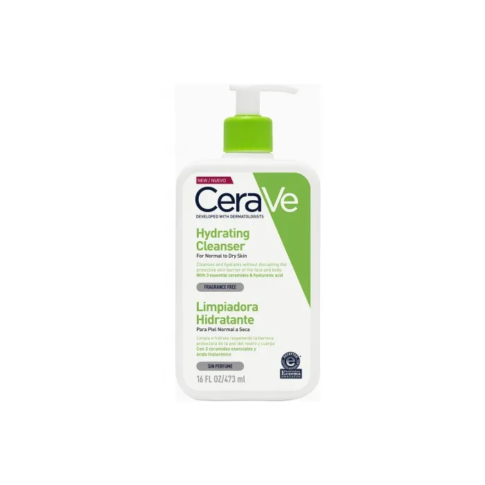 Cerave Feuchtigkeitsspendender Reiniger 473ml Flasche vor weißem Hintergrund kaufen Schweiz