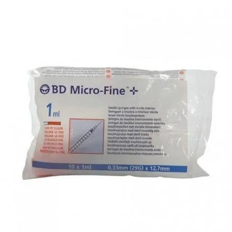 B.d Ultra Fine Insulinspritze U100 1ml 29G x 12,7mm 10 Stück kaufen Schweiz