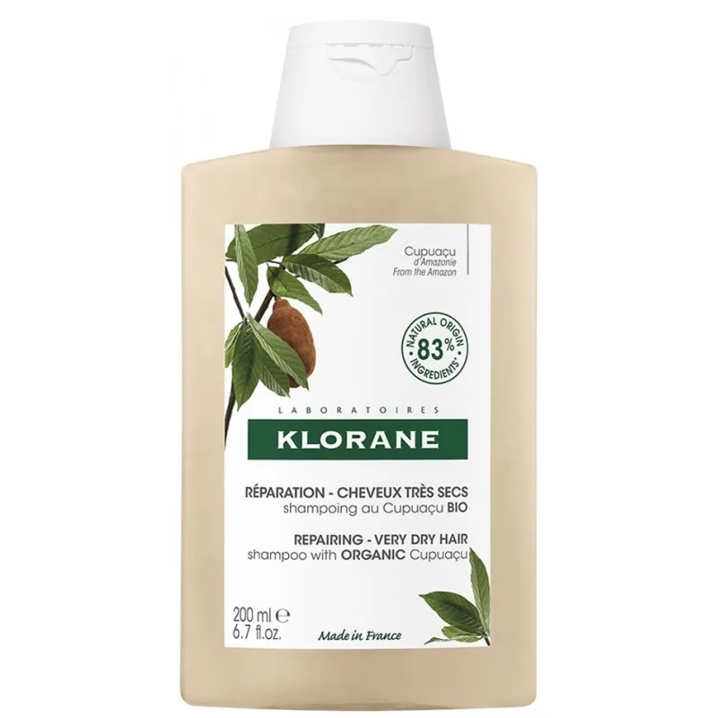 Flasche Klorane Cupuaçu Blume Shampoo 200ml mit natürlichem Design kaufen Schweiz
