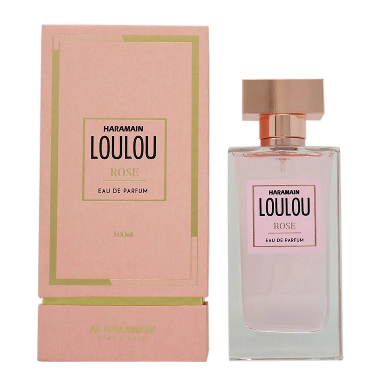 Al Haramain Loulou Rose Eau De Parfum 100ml Spray Flasche vor weissem Hintergrund kaufen Schweiz