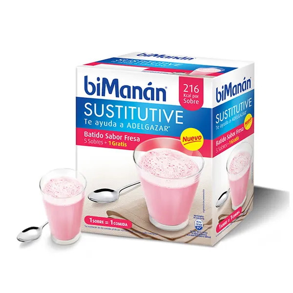 BIMANÁN Sustitutive Strawberry Shake 5+1unt Packung mit Erdbeergeschmack kaufen Schweiz